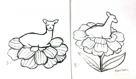 《Deer,Flower》手稿 1  / 吉祥物